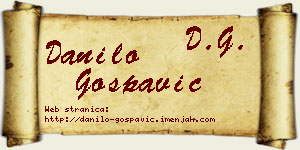 Danilo Gospavić vizit kartica
